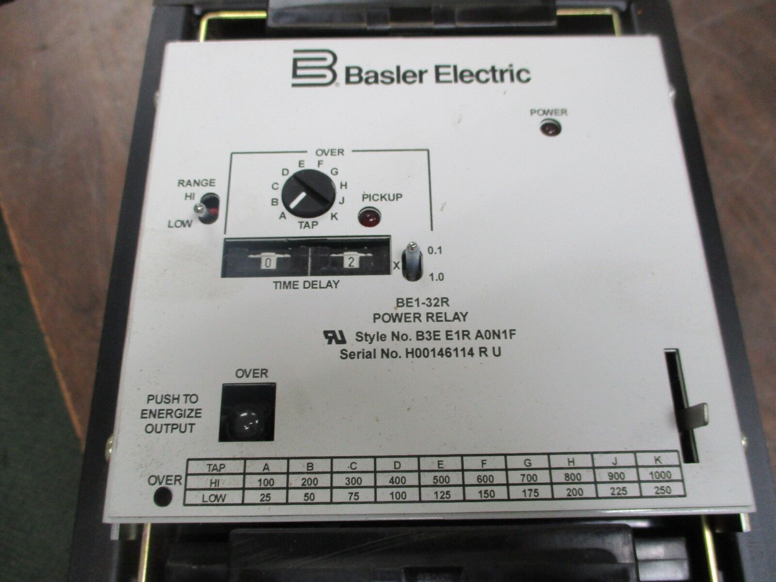 Basler Electric BE1-32R Power Relay B3E E1R A0N1F *Chipped Corner* Used