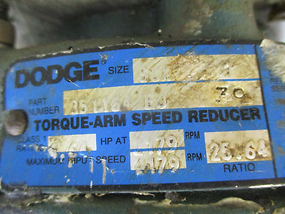 Dodge Torque-Arm Speed Reducer 351164 EJ Ratio: 25.64 2179 RPM Input Used