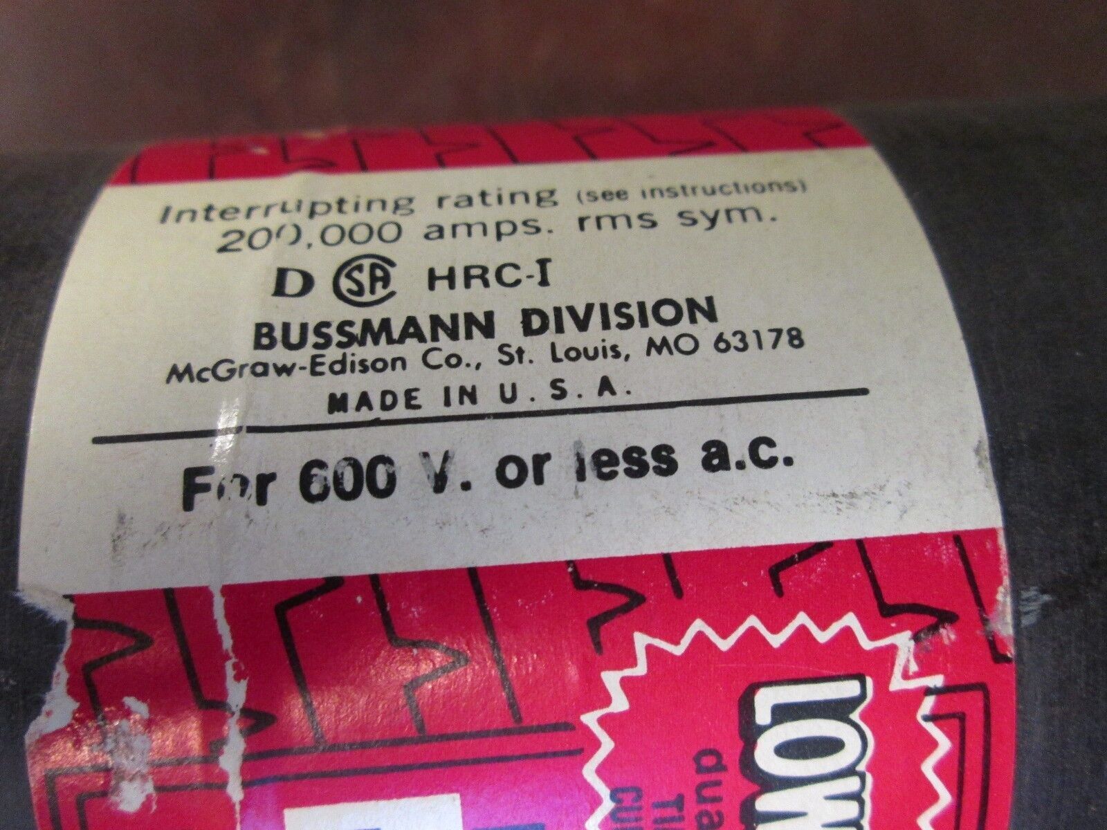 Bussmann Low-Peak Fuse LPS-RK 500 600V 500A New Surplus