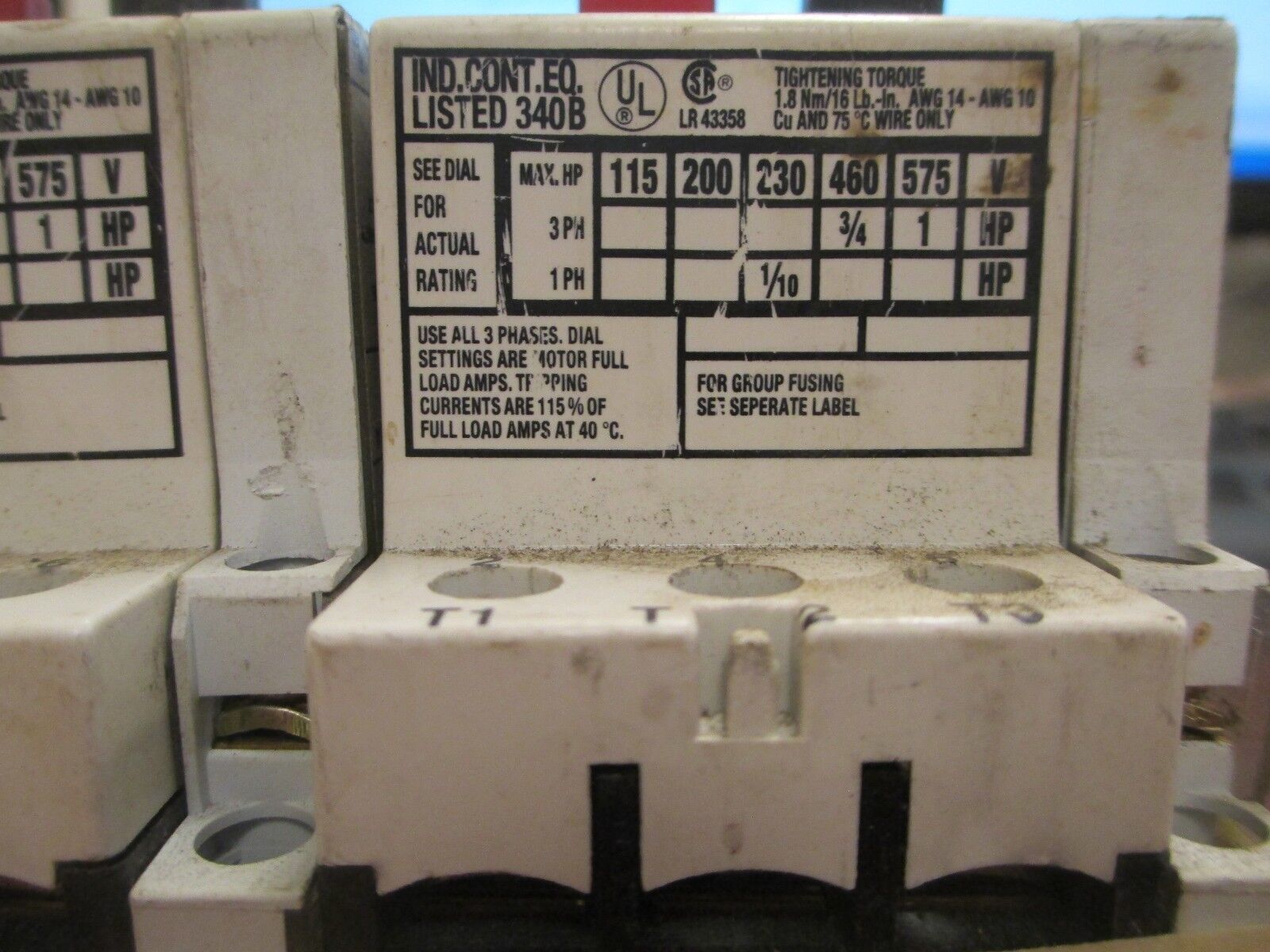 Square D Manual Motor Starter 2520 MP1-0 Range 1-1.6A *Lot of 2* Used
