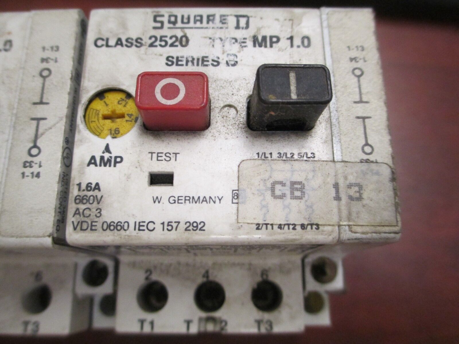 Square D Manual Motor Starter 2520 MP1-0 Range 1-1.6A *Lot of 2* Used
