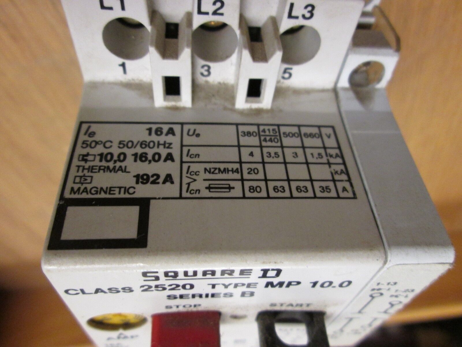 Square D Manual Motor Starter 2520 MP10.0 Range 10-16A Used