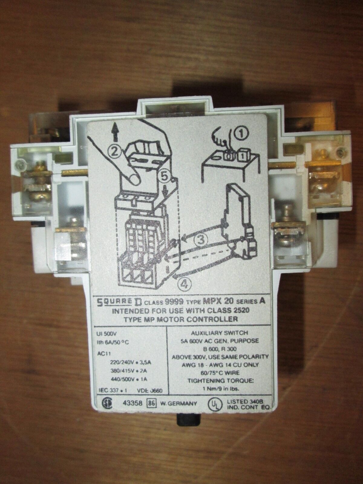 Square D Manual Motor Starter 2520 MP10.0 Range 10-16A Used