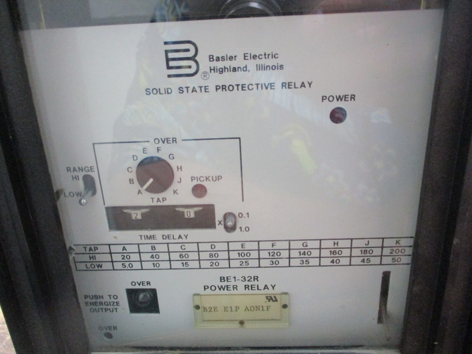Basler Electronic BE1-32R Power Relay B2E E1P A0N1F Used