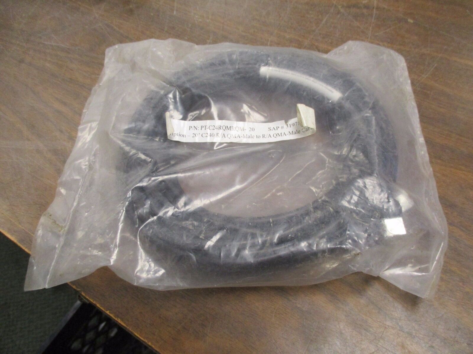 Pacific R/A QMA Male to R/A QMA Male Coaxial Cable PT-C24RQMRQM-20 20' New Surpl
