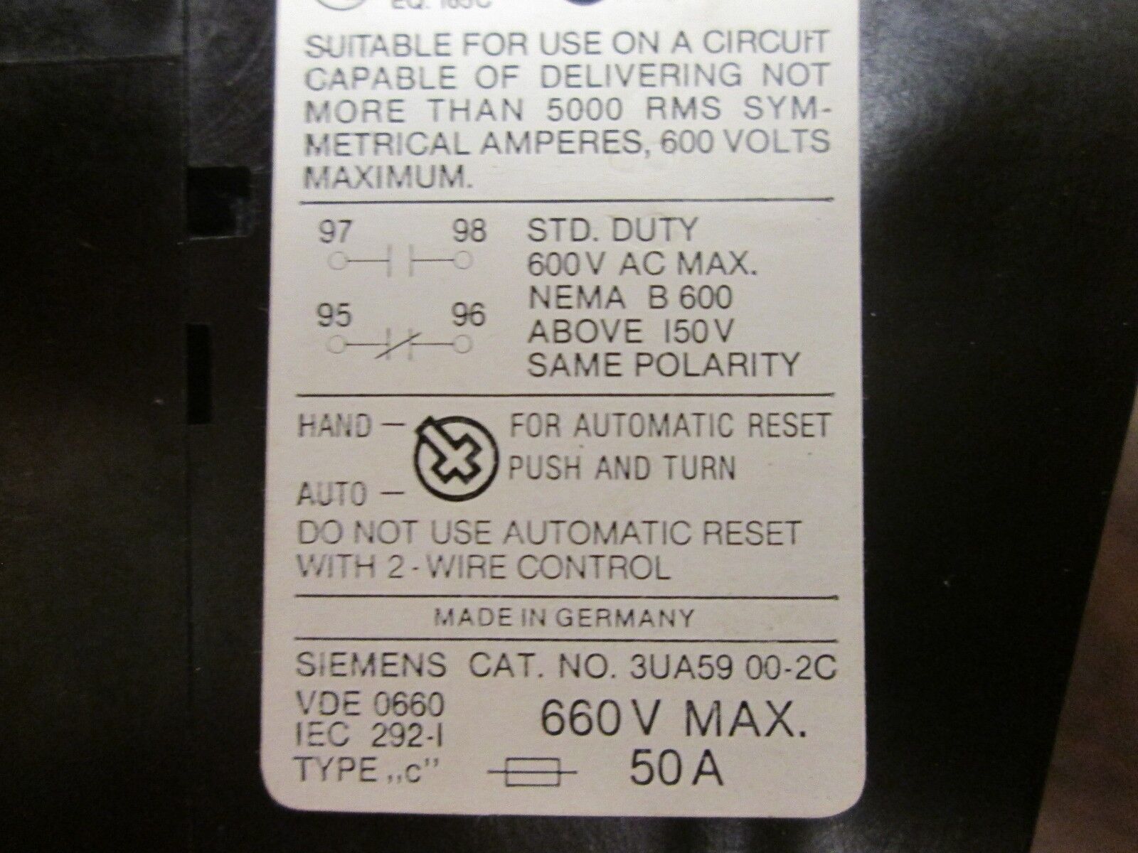 Siemens Solid State Overload OLR2500 Range: 16-25A Used