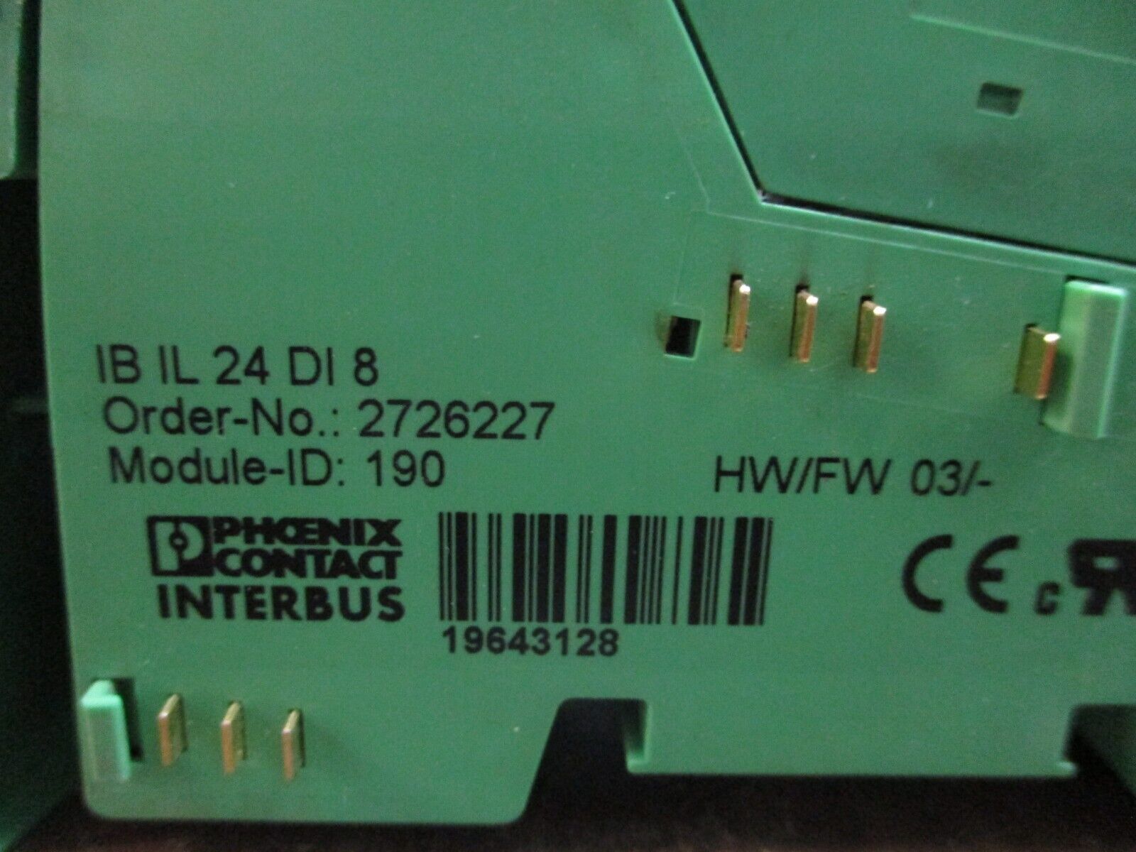 Phoenix Contact IBIL24DI8 2726227 Interbus Coupler 2726227 HW: 03 Used