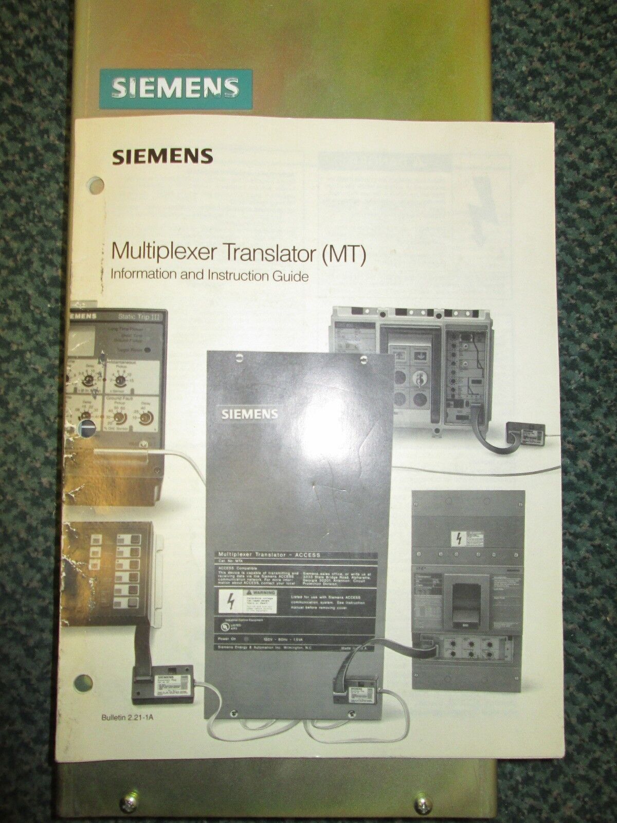 Siemens Multiplexer Translator MTA w/ manual 120V 60Hz 1.5VA Used