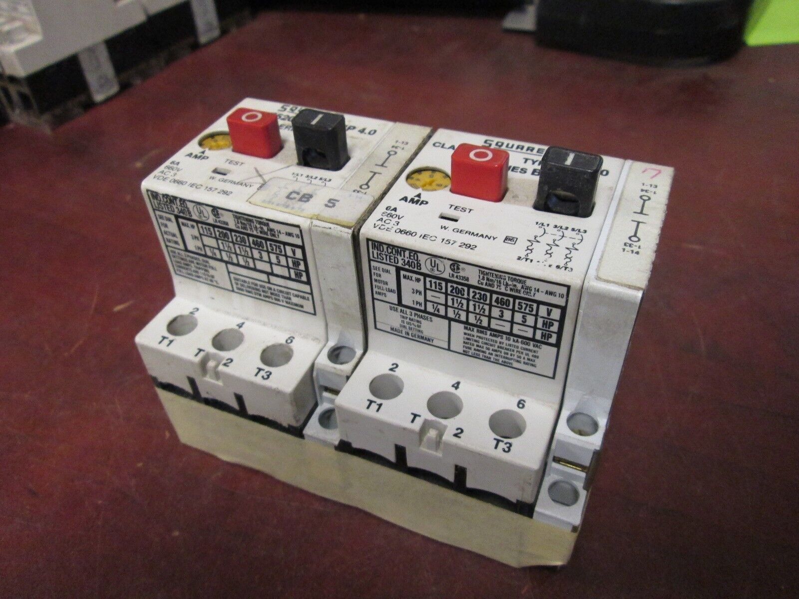 Square D Manual Motor Starter 2520 MP4.0 Range: 4-6A *Lot of 2* Used