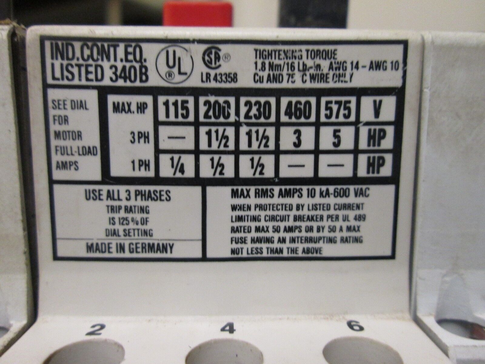 Square D Manual Motor Starter 2520 MP4.0 Range: 4-6A *Lot of 2* Used