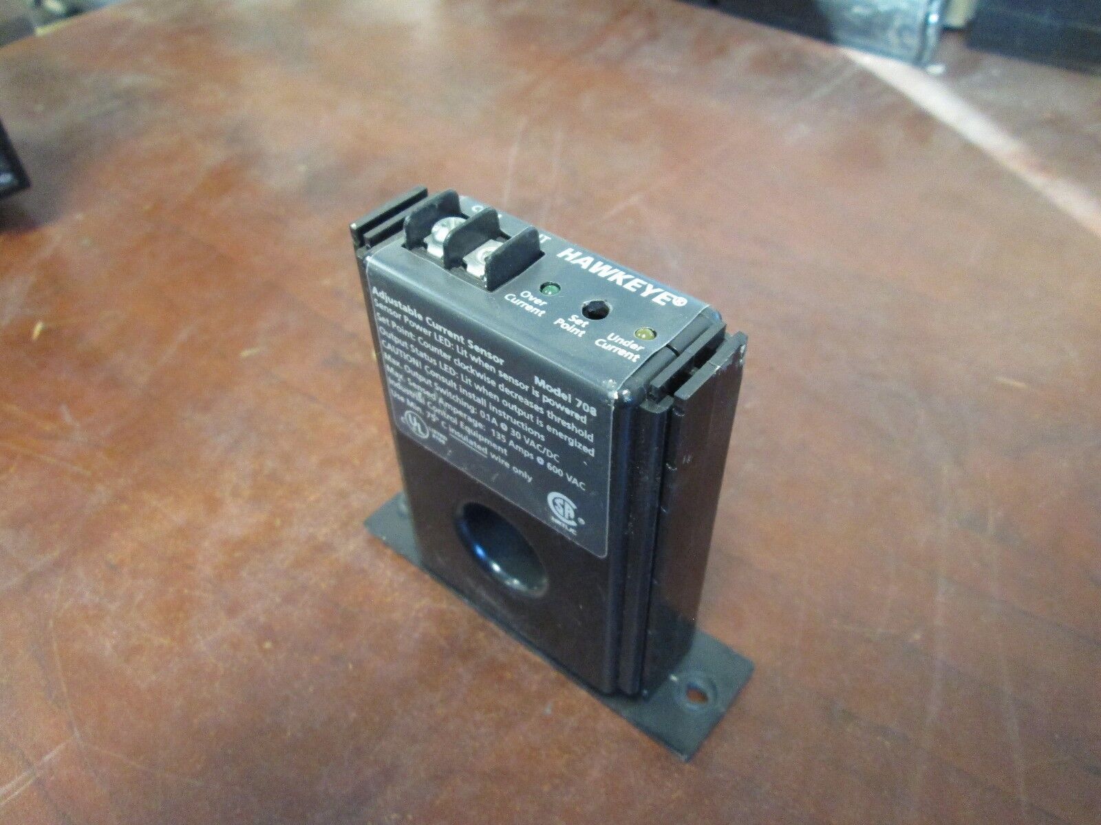 Hawkeye Current Sensor Model 708 135A 600V Used - Missing (1) Terminal Screw