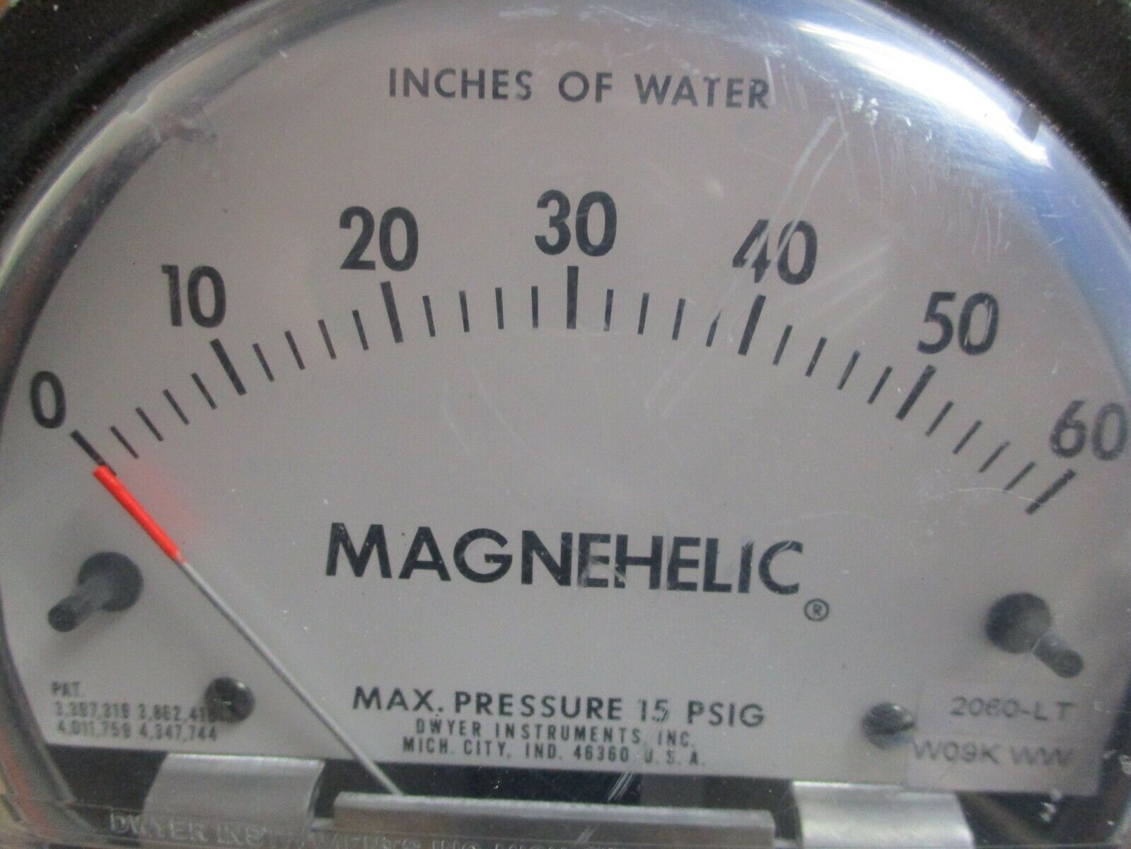 Magnehelic Pressure Gauge 2060-LT Range: 0-60" of Water Used
