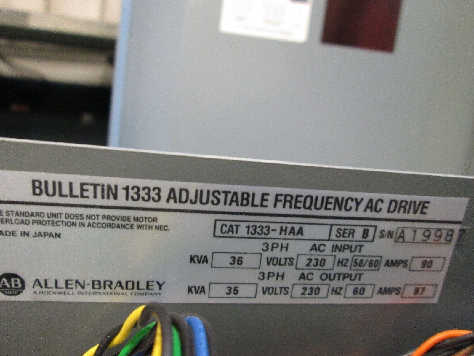Allen-Bradley AC Drive 1336-HAA 30HP Used