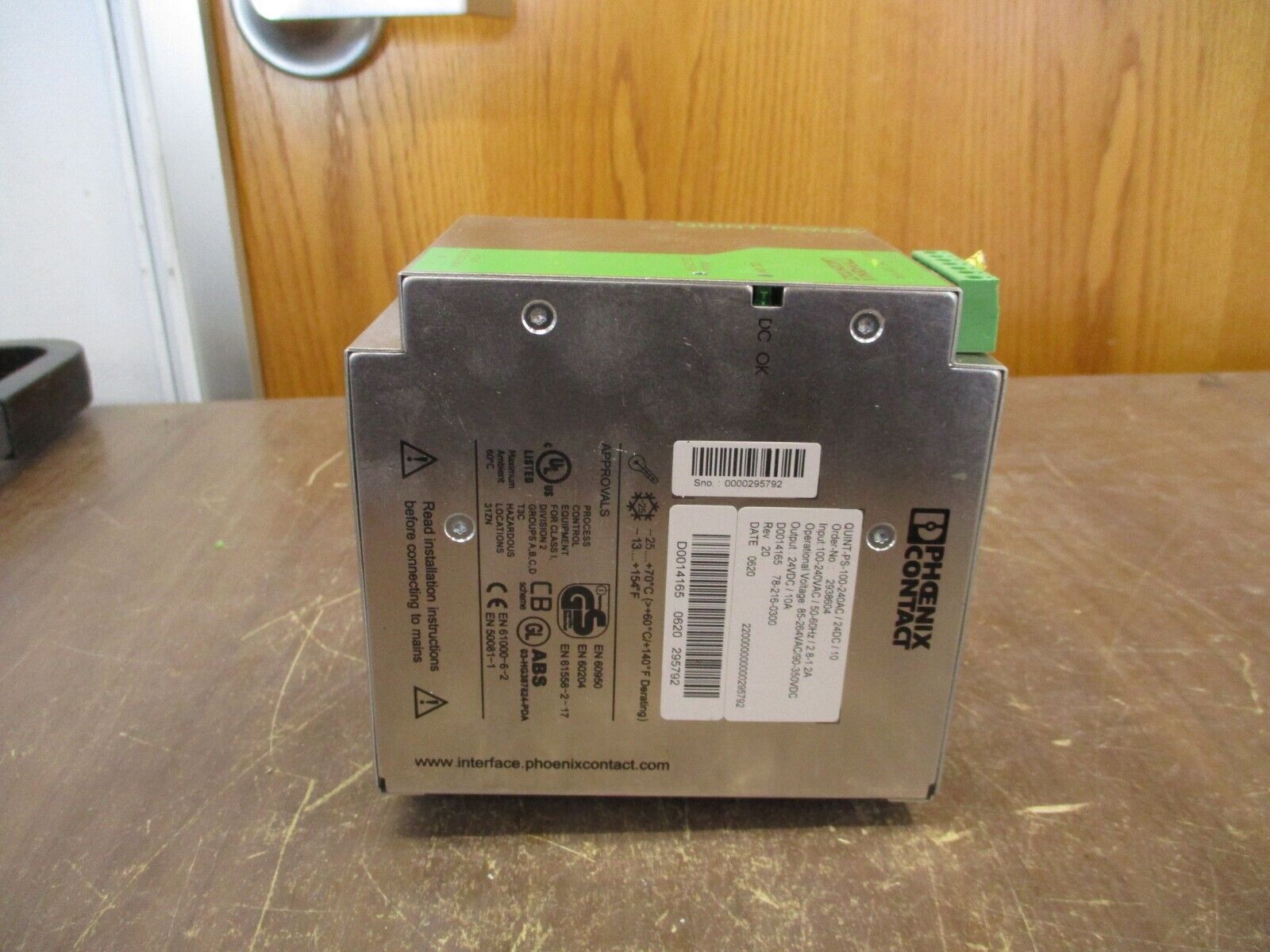Phoenix Contact Power Supply QUINT-PS-100-240AC / 24DC / 10 Rev. 20 Used