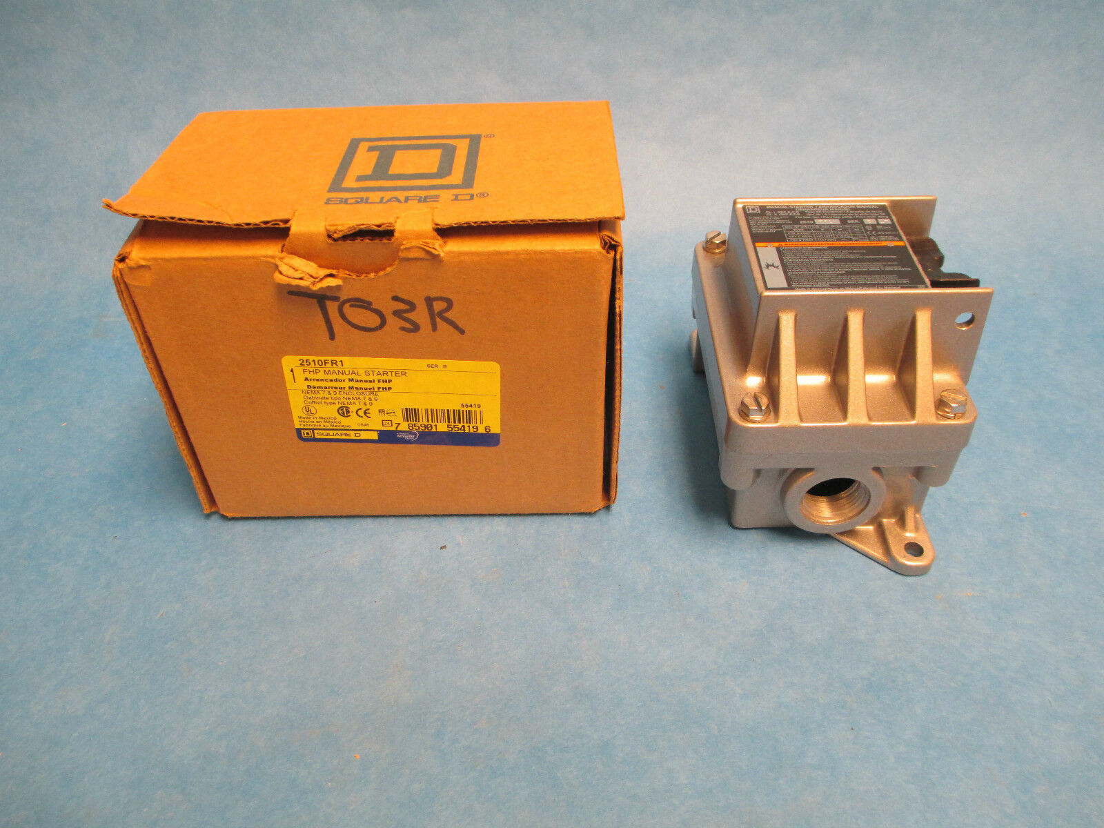 Square D FHP Manual Starter 2510FR1, Nema 7,9 & Rainproof Enclosure, New Surplus
