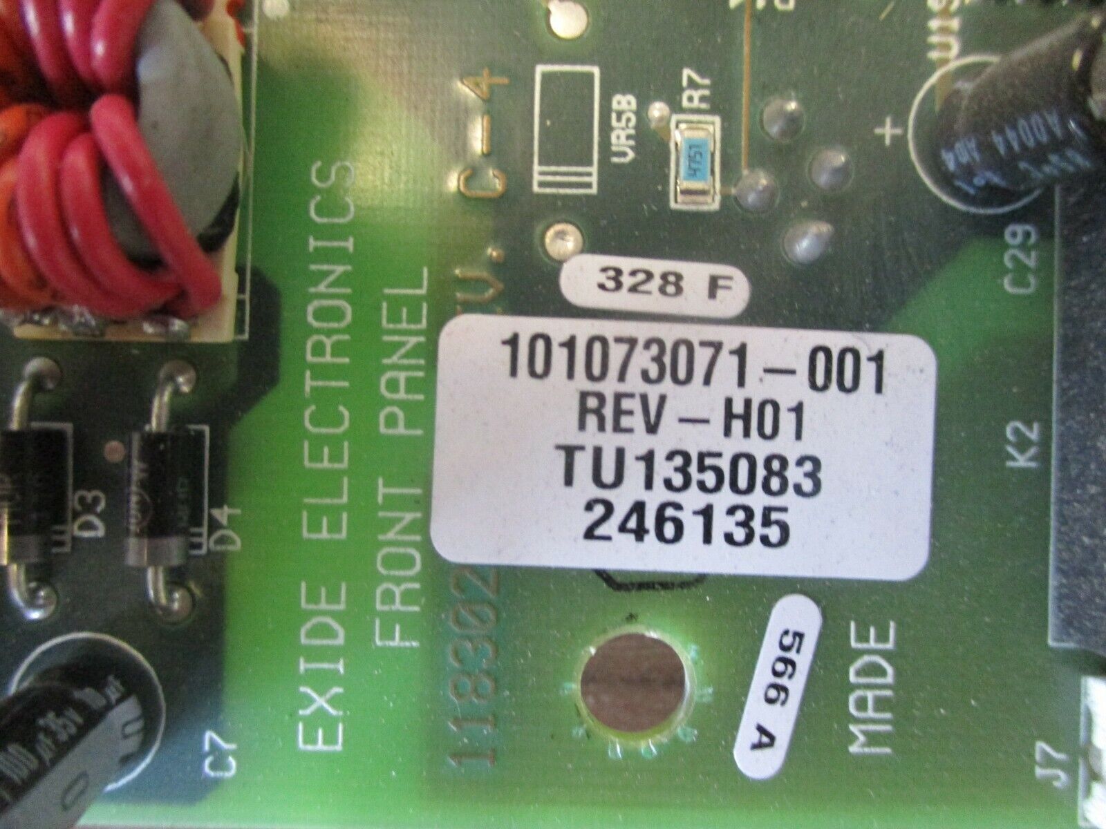 Eaton Monitor Panel Control Board 101073071-001 Rev. H01 Used