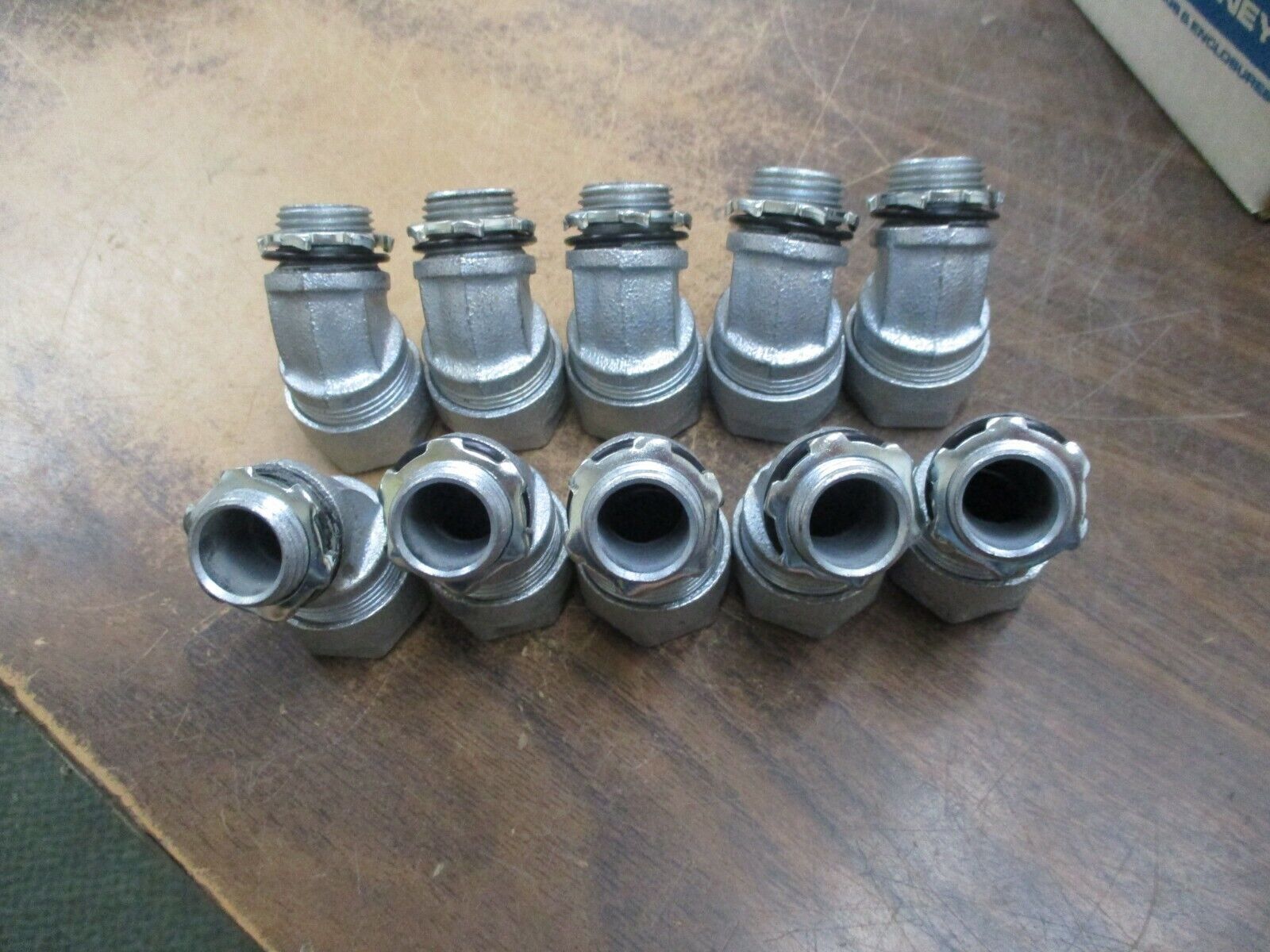 O-Z/Gedney 45° Liquidtight Connector 4Q-450 1/2" Iron, Zinc Plated *Box of 10*