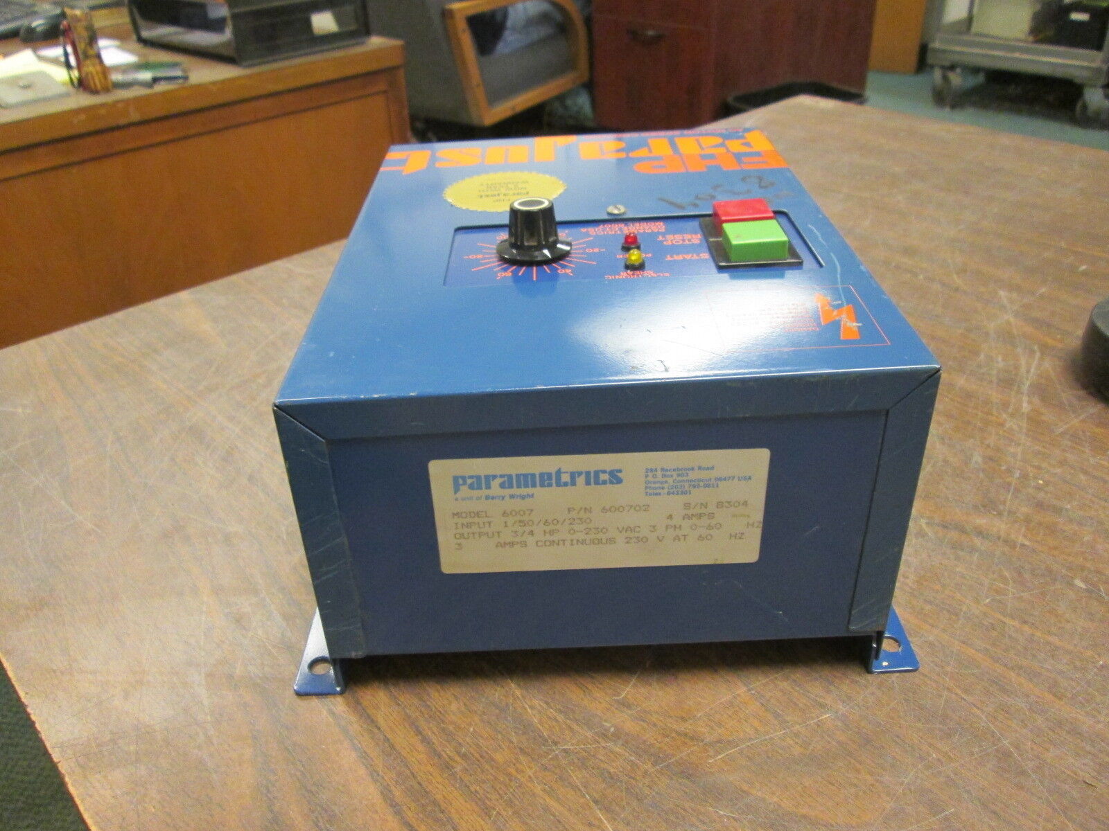 Parametrics FHP Parajust AC Motor Speed Control 600702 3/4HP Used
