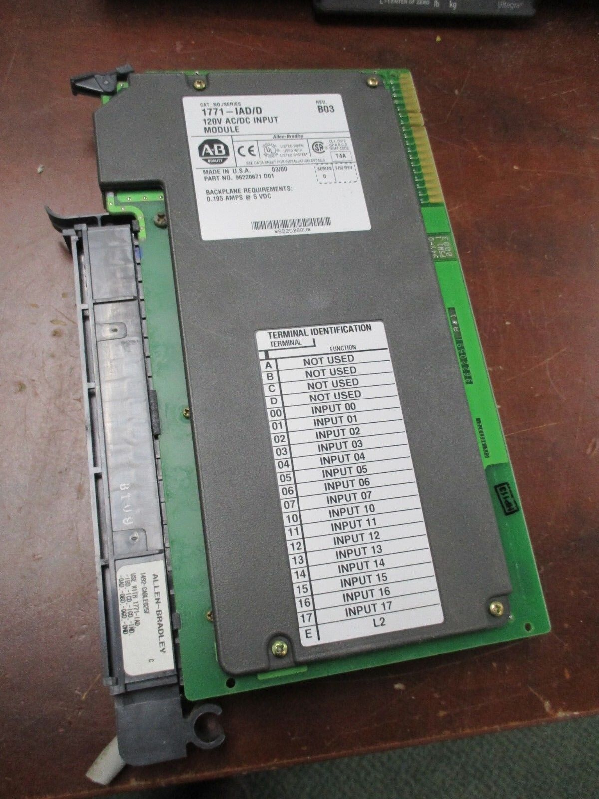 Allen-Bradley AC/DC Input Module 1771-IAD/D Rev. B03 120V Used