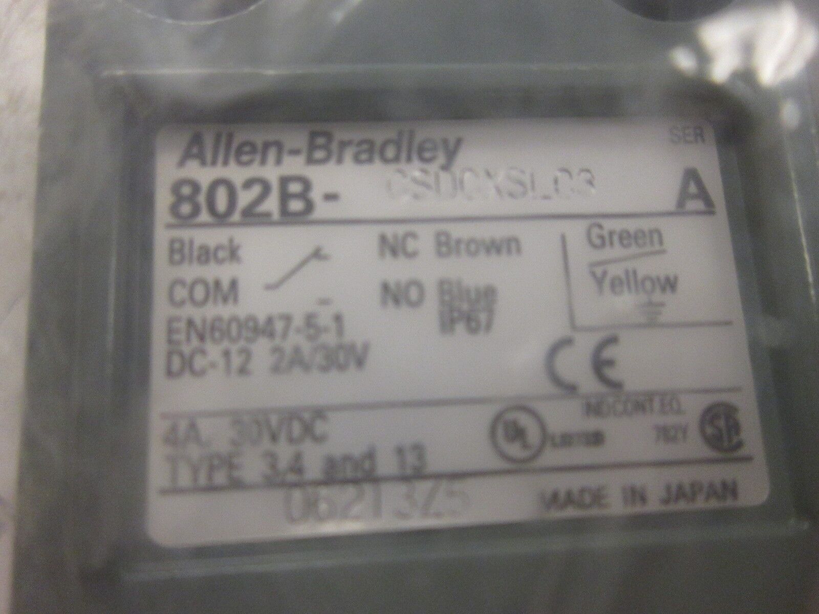 Allen-Bradley Compact Limit Switch 802B-CSDCXSLC3 30VDC 2A New Surplus