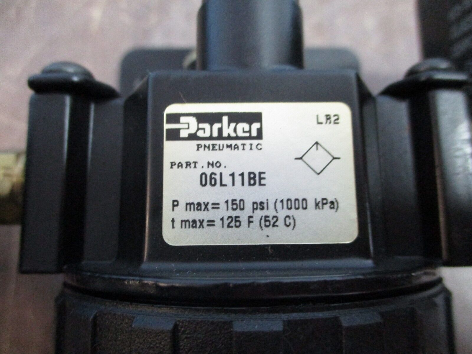 Parker Pneumatic Lubricator Assembly 06L11BE 150PSI 125°F *Missing Gauge Cover*