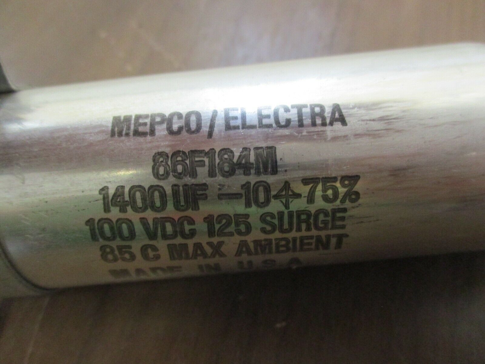 Mepco/Electra Capacitor 86F184M 1400UF 10VDC Used