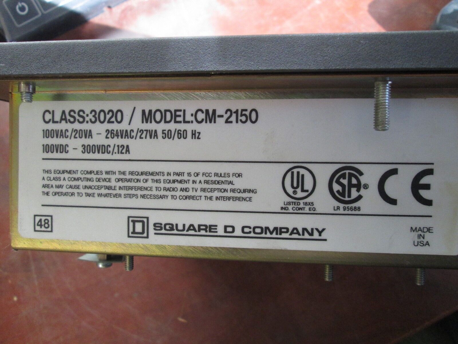 Square D PowerLogic Circuit Monitor 3020 CM-2150 100-264VAC 20-27VA 50/60Hz Used