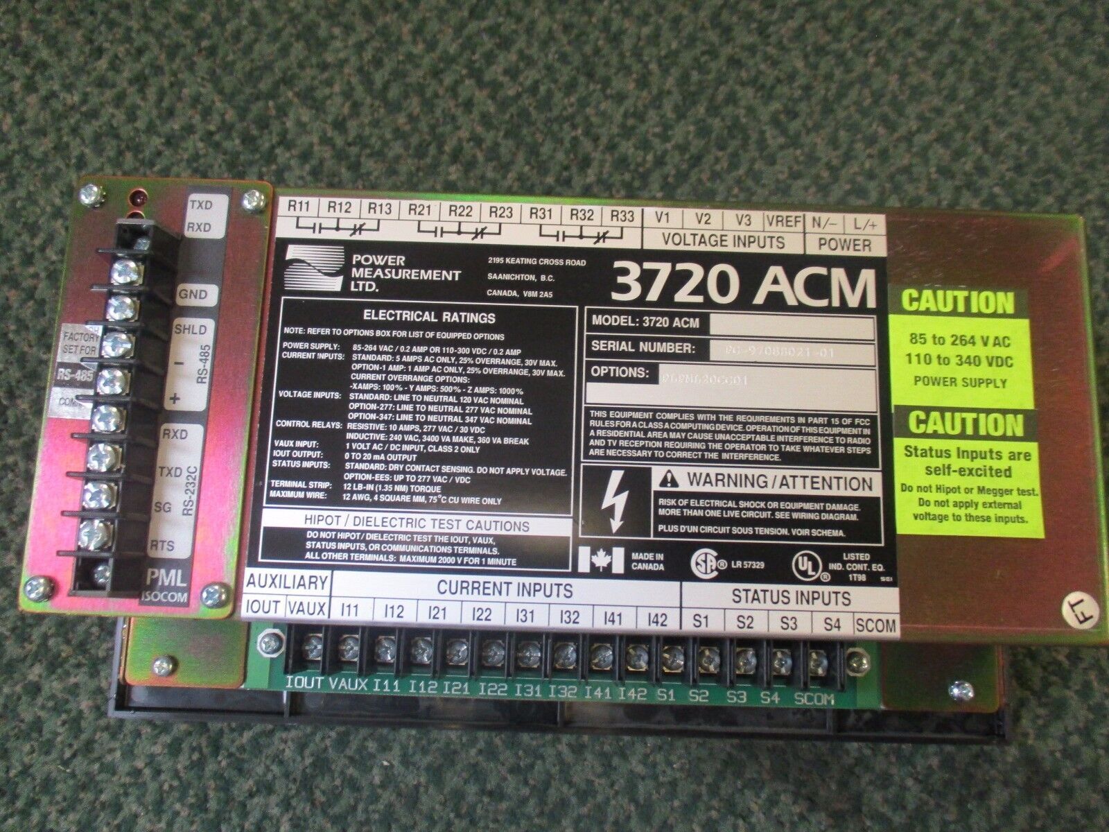 Power Measurement Electronic Power Meter w/ Power Supply 3720 ACM Used