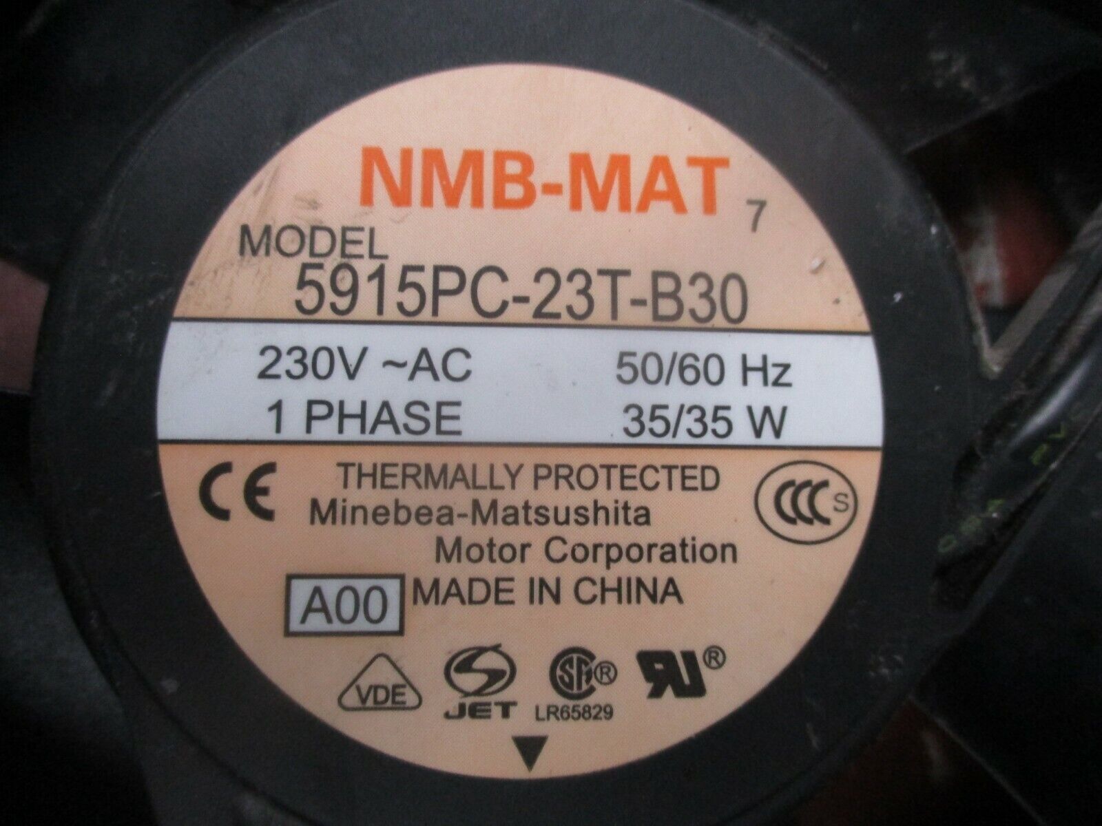 NBM-MAT Axial Fan 5915PC-23T-B30 230V 50/60Hz 1Ph 35W Used