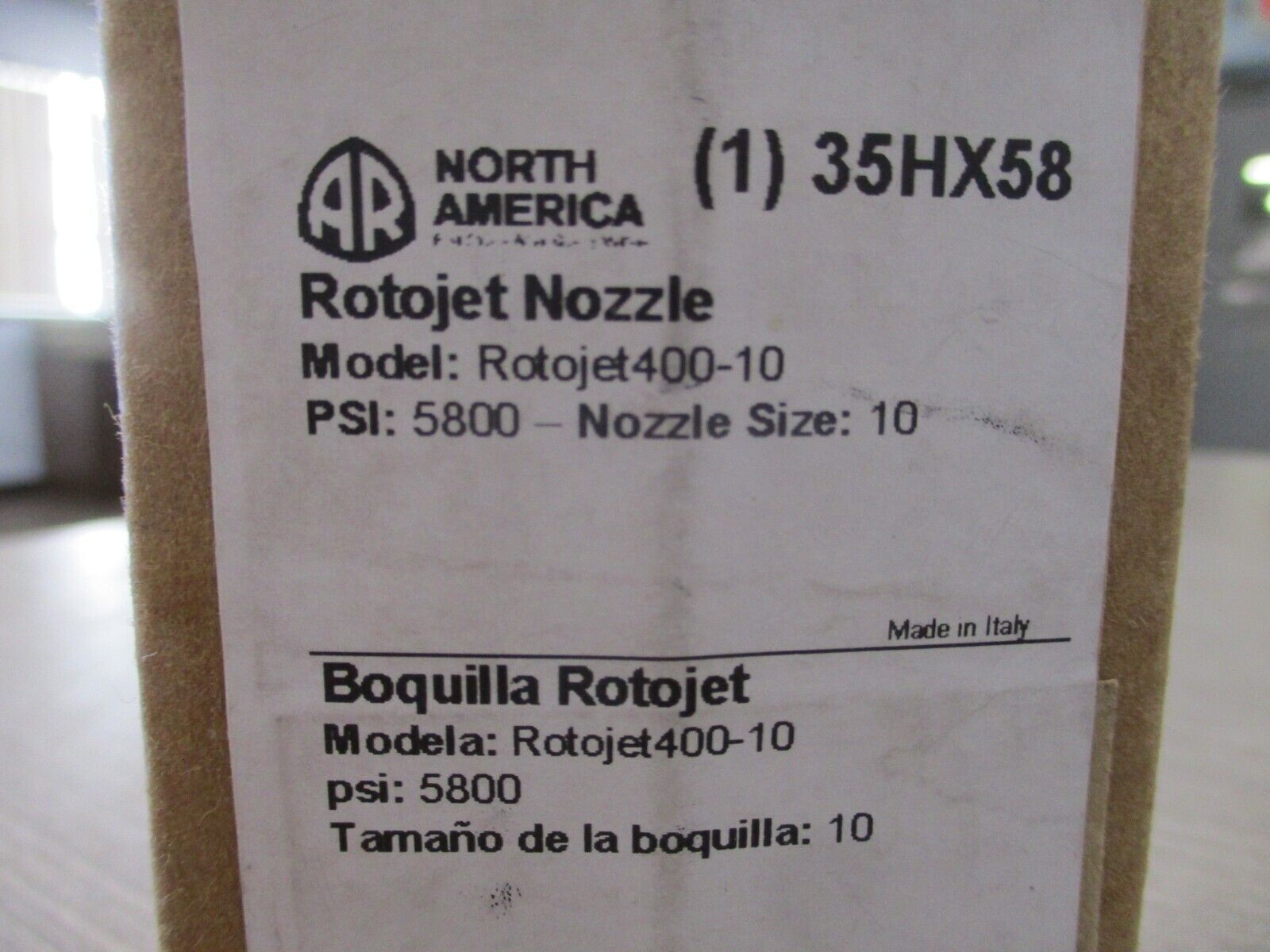 AR North America Rotojet 400-10 Nozzle 35HX58 5800PSI Size: 10 New Surplus