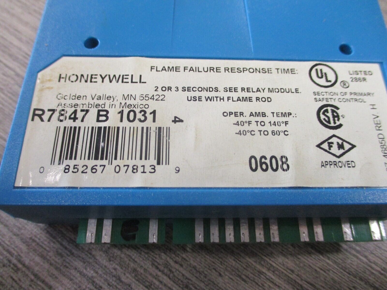 Honeywell Dynamic Ampli-Check Rectification Flame Amplifier R7847B1031 Used
