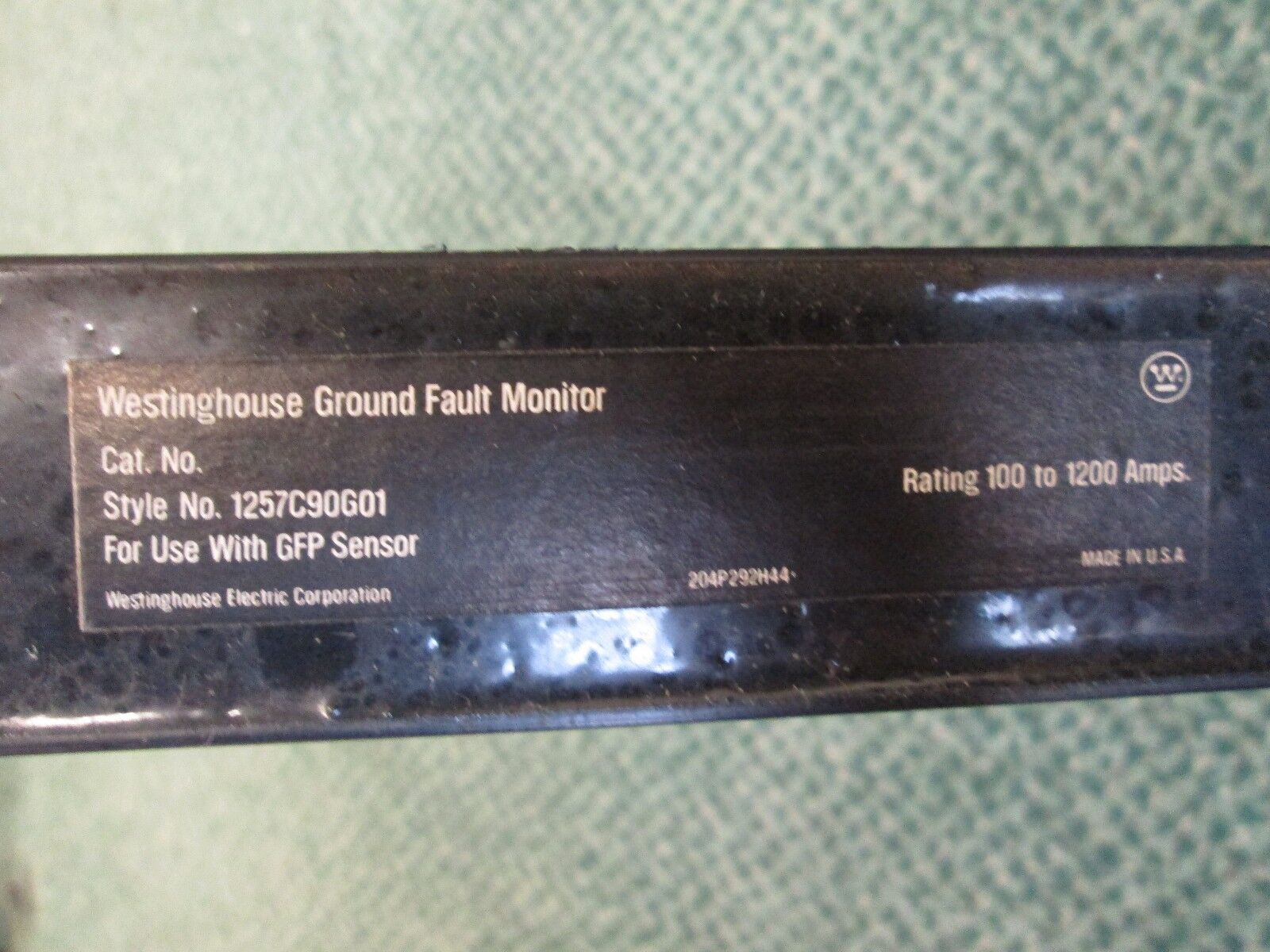 Westinghouse Ground Fault Monitor 1257C90G01 100-1200A For use with GFP Sensor