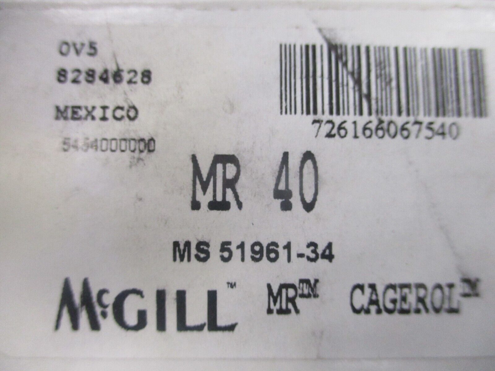 McGill MR Cagerol Needle Bearing MR40 New Surplus