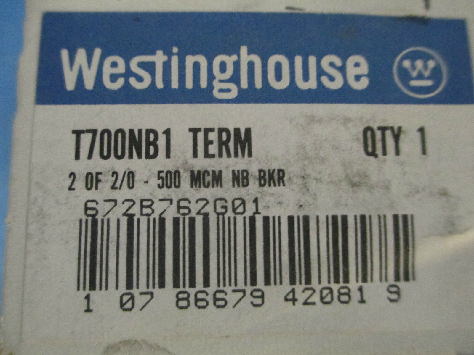 Westinghouse Lugs T700NB1, 2/0 500 MCM New in Box!!!