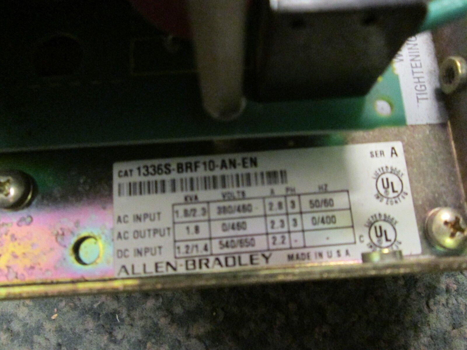 Allen-Bradley AC Drive 1336S-BRF10-AN-EN-L6 1HP 3Ph without control panel Used