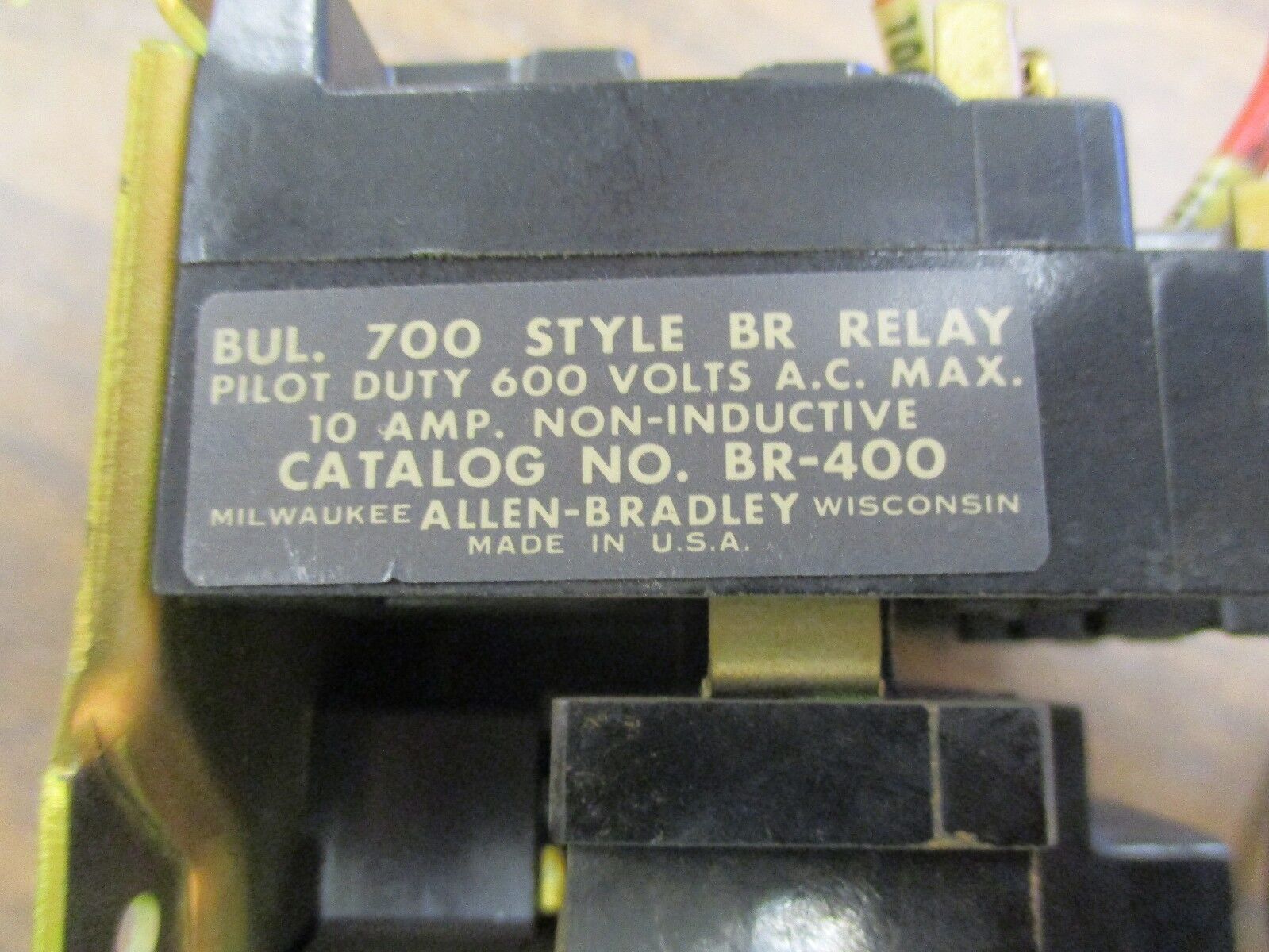 Allen-Bradley Control Relay BR-400 10A 600V 120V Coil Used