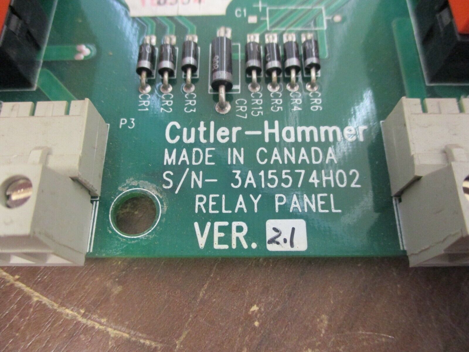 Cutler-Hammer Relay Panel Board 3A15574H02 Ver. 2.1 Used