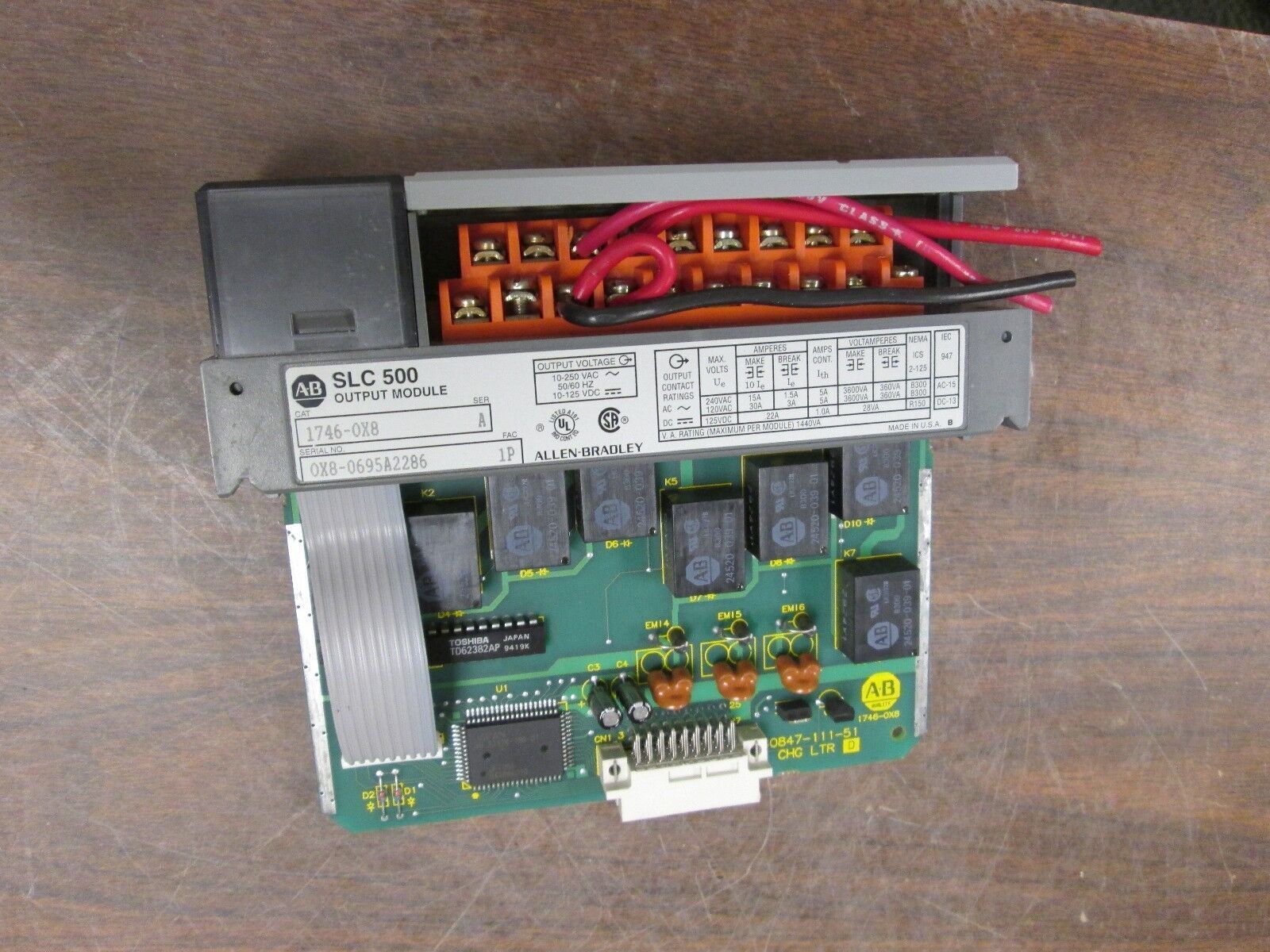 Allen-Bradley SLC500 Isolated Relay Output Module 1746-0X8 Series A Used