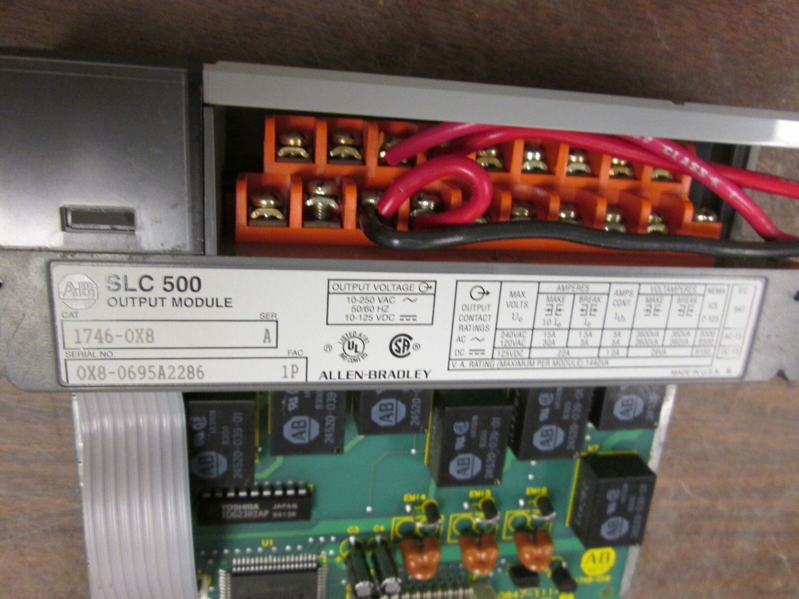 Allen-Bradley SLC500 Isolated Relay Output Module 1746-0X8 Series A Used