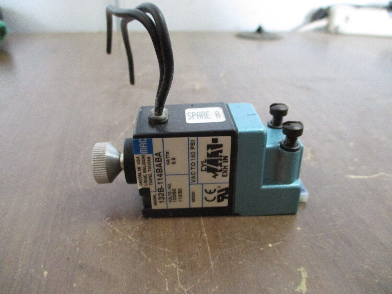 MAC Solenoid Valve 132B-114BABA 110/120V 50/60Hz 6.8W 150PSI Used