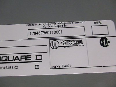 Square D Breaker Panel Cover 178467960110001 Size: 71" x 27" Used