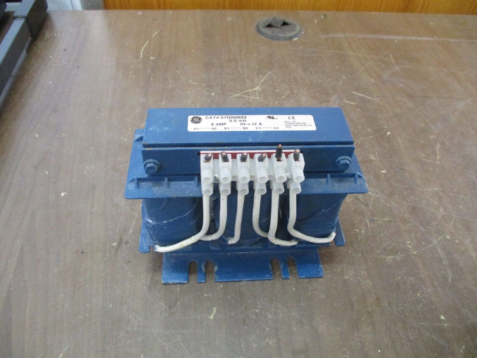 GE Line Reactor 37G00803 5.0mH 8A 3Ph 600V 50/60Hz Used