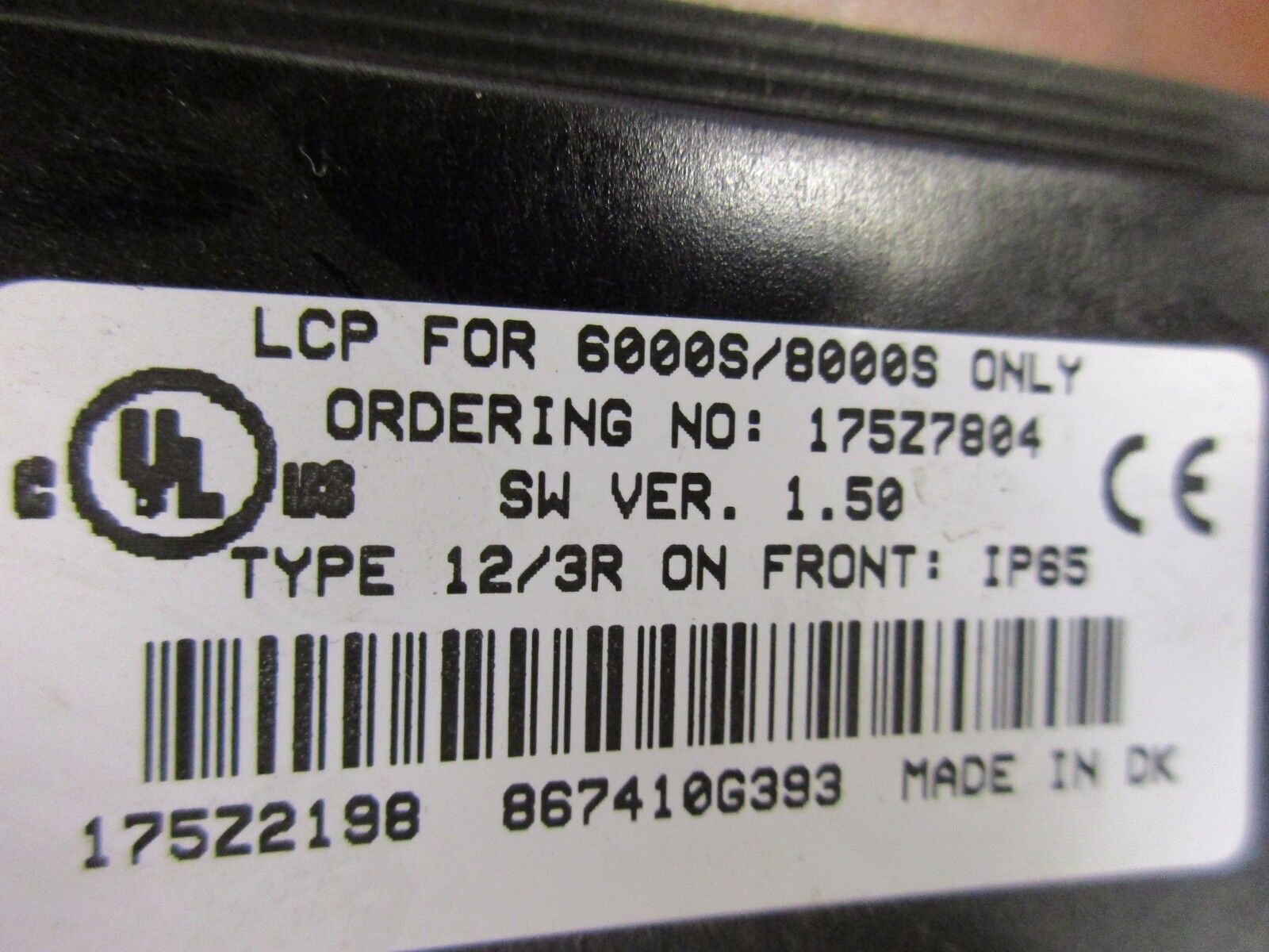 DanFoss Keypad w/ Cable 175Z7804 Type 12/3R SW Ver: 1.50 Used