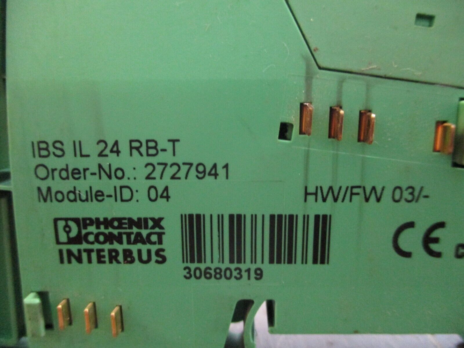 Phoenix Contact Interbus Branch Terminal Block 2727941 IBSIL24RB-T HW: 03 Used
