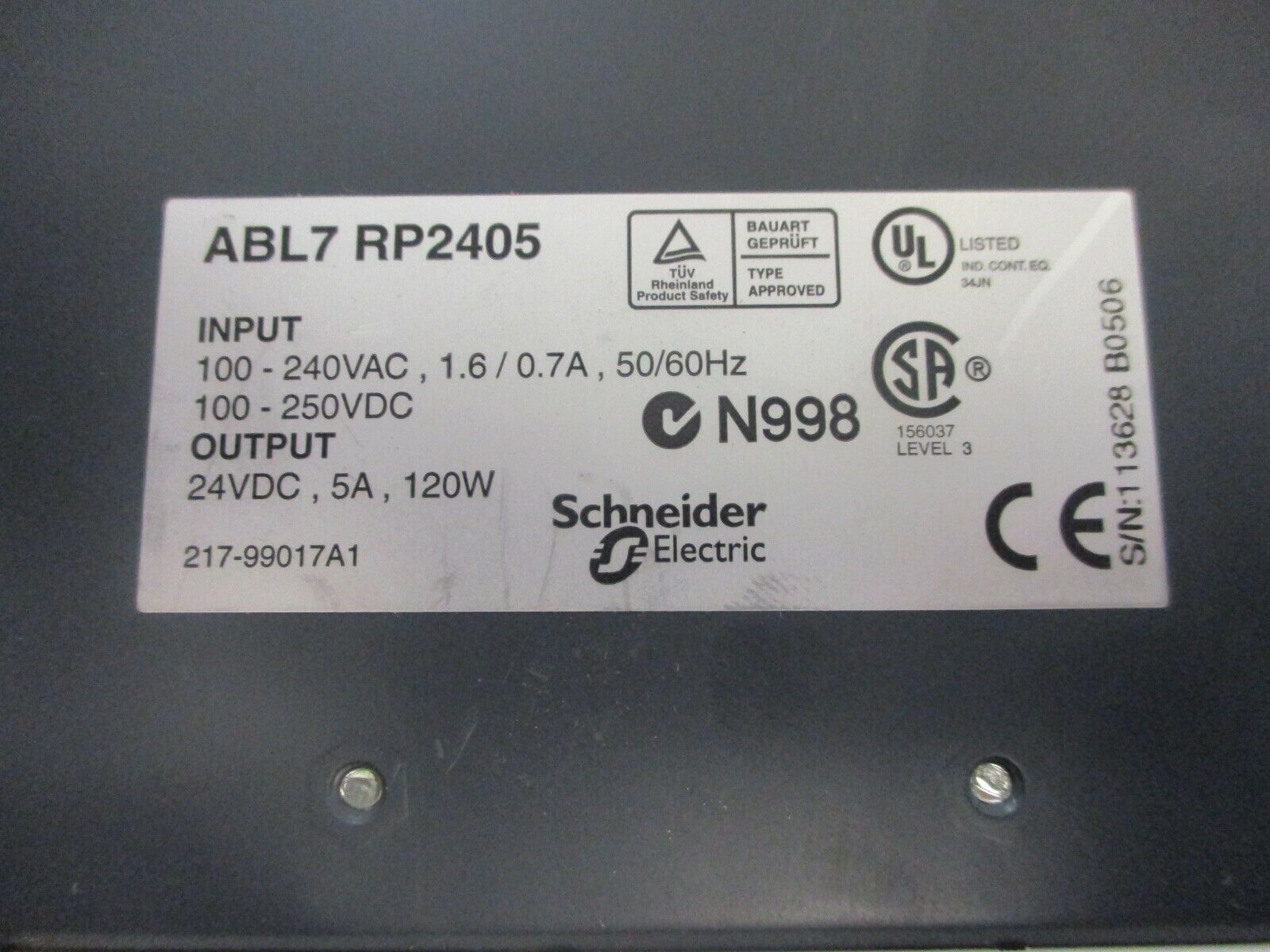 Telemecanique Power Supply ABL7 RP2405 120W Used