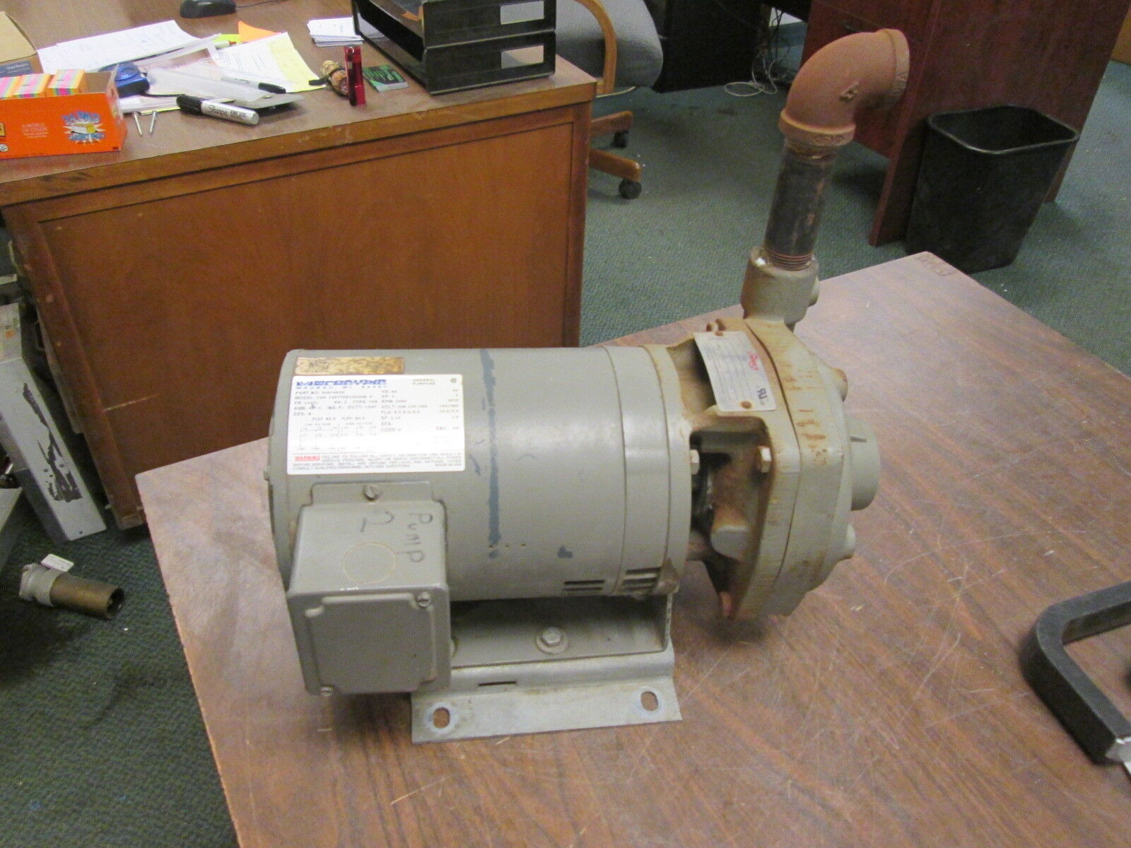 Flowserve Model P-296A Pump w/ Motor 1.5X1X5 2000 85GPM 75TDH 230V 3HP 8.2A Used