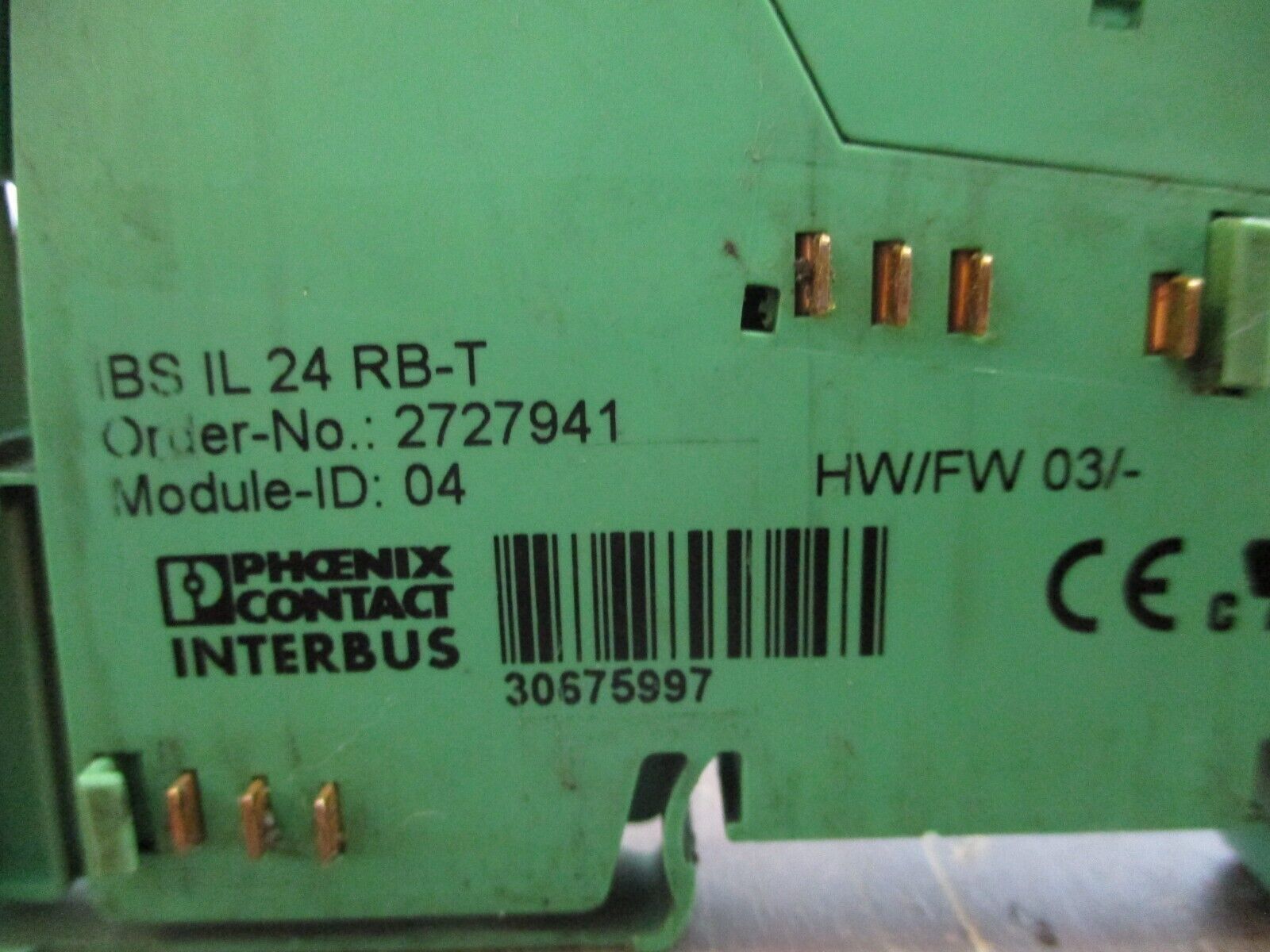 Phoenix Contact Interbus Branch Terminal Block 2727941 IBSIL24RB-T HW: 03 Used