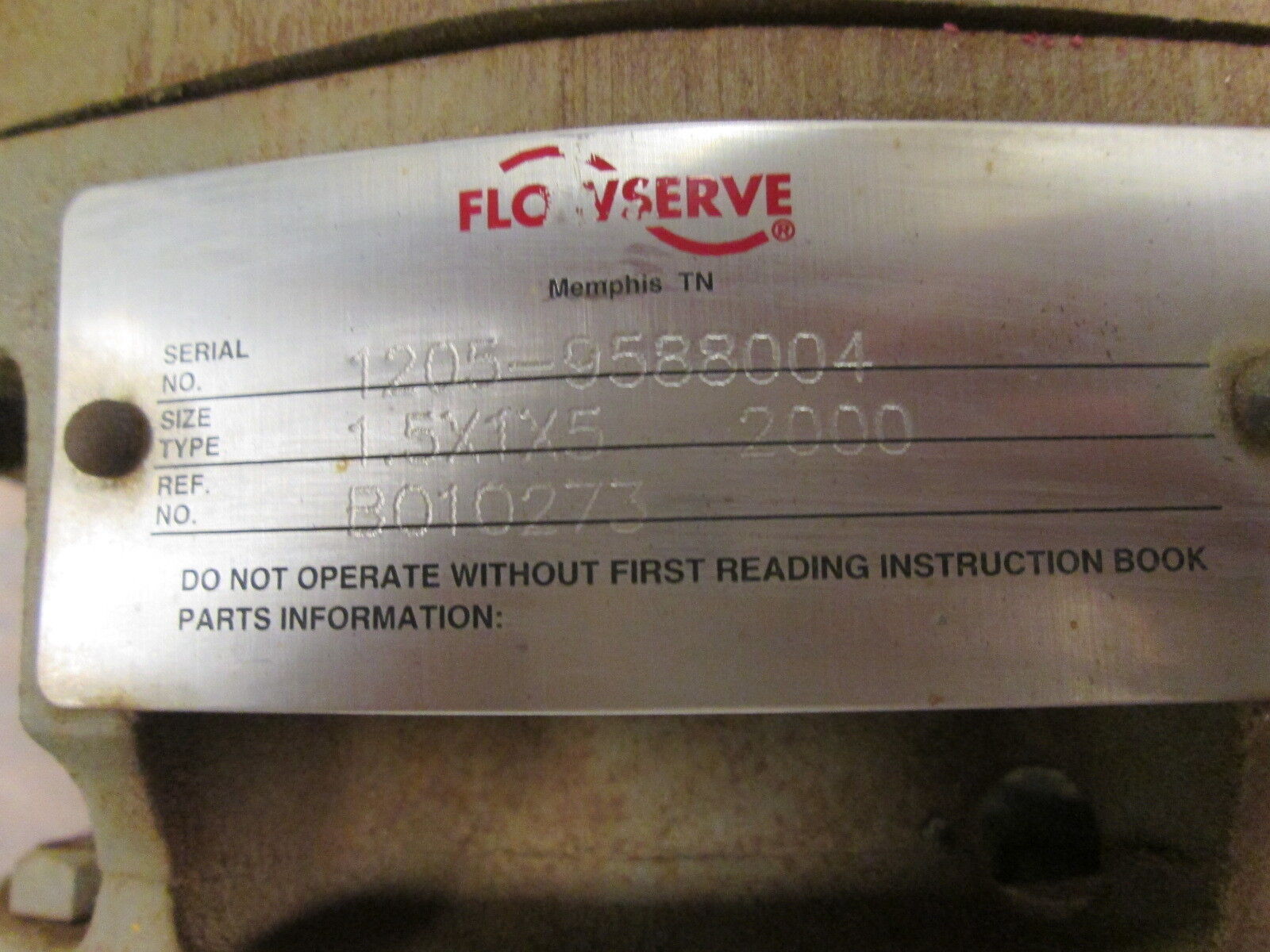 Flowserve Pump w/ Motor 1.5X1X5 2000 85GPM 75TDH 230V 3HP 8.2A Used