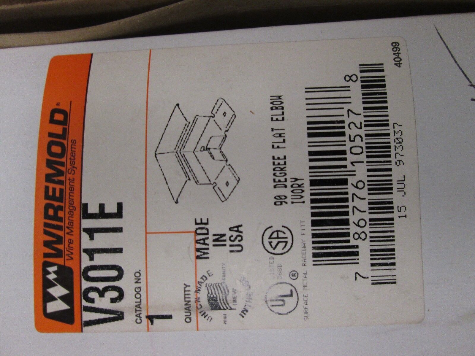 Wiremodel 90 Degree Flat Elbow V3011E *Lot of 2* New Surplus