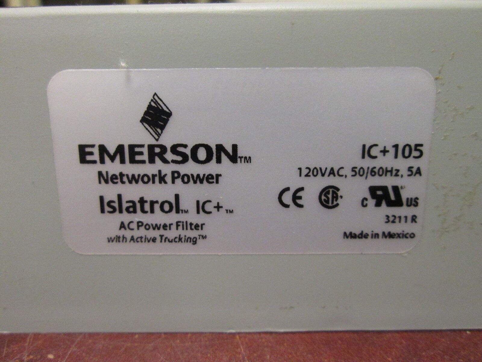 Emerson Islatrol AC Power Filter ICT105 120VAC 5A 50/60Hz Used